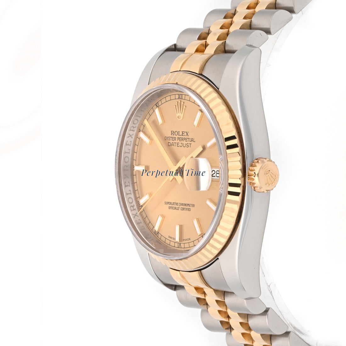 Rolex Datejust 36 Champagne stick Dial on Jubilee band 116233 Card 2008