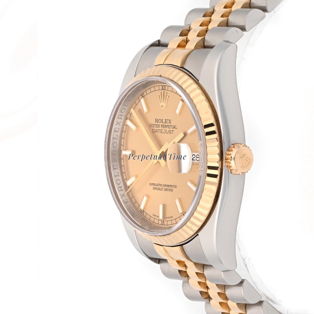 Rolex Datejust 36 Champagne stick Dial on Jubilee 116233 Card 2008