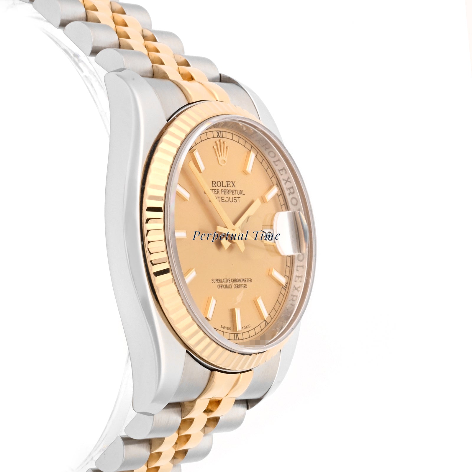 Rolex Datejust 36 Champagne stick Dial on Jubilee band 116233 Card 2008