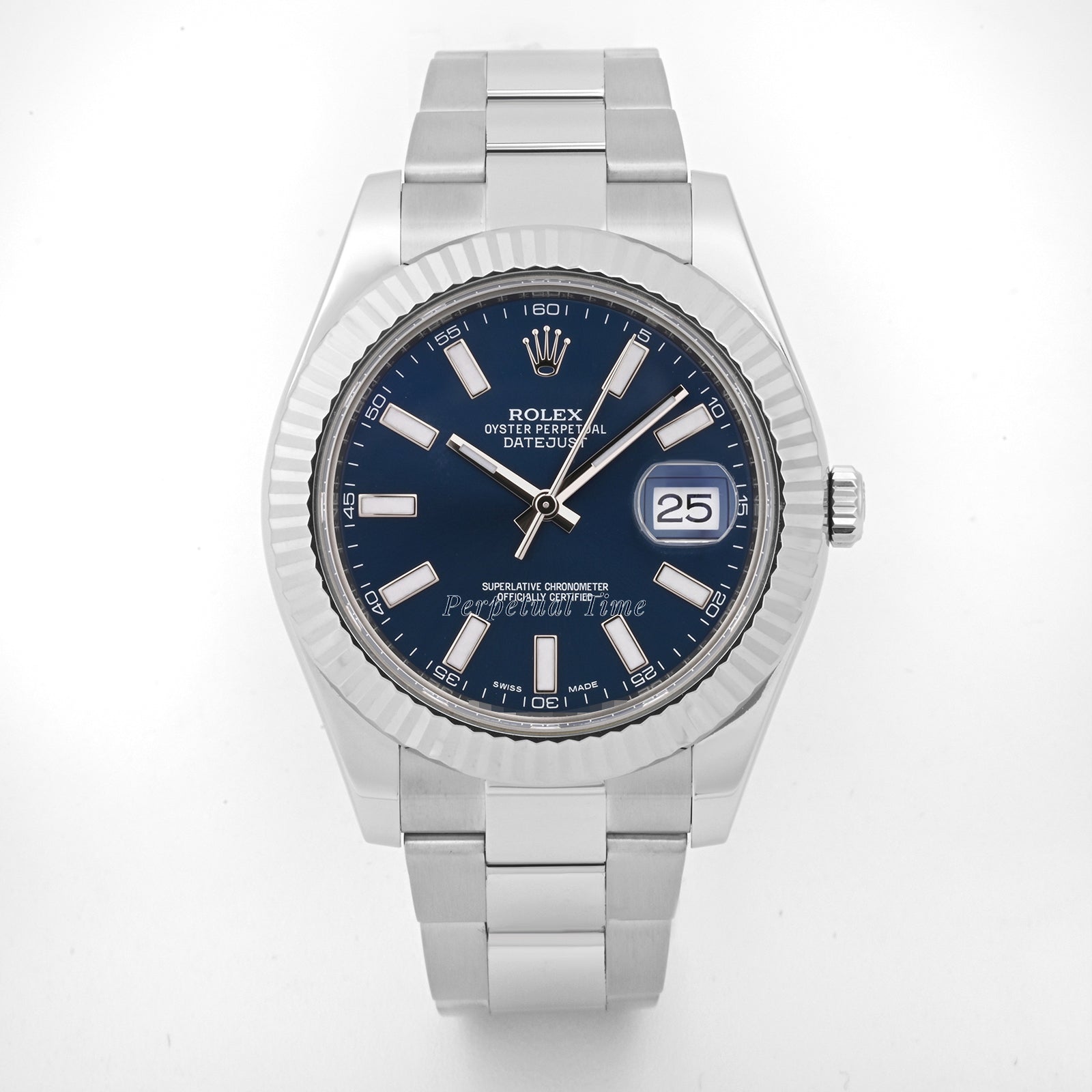 Rolex Datejust II Blue Stick Dial on Oyster band 116334 Card 2018