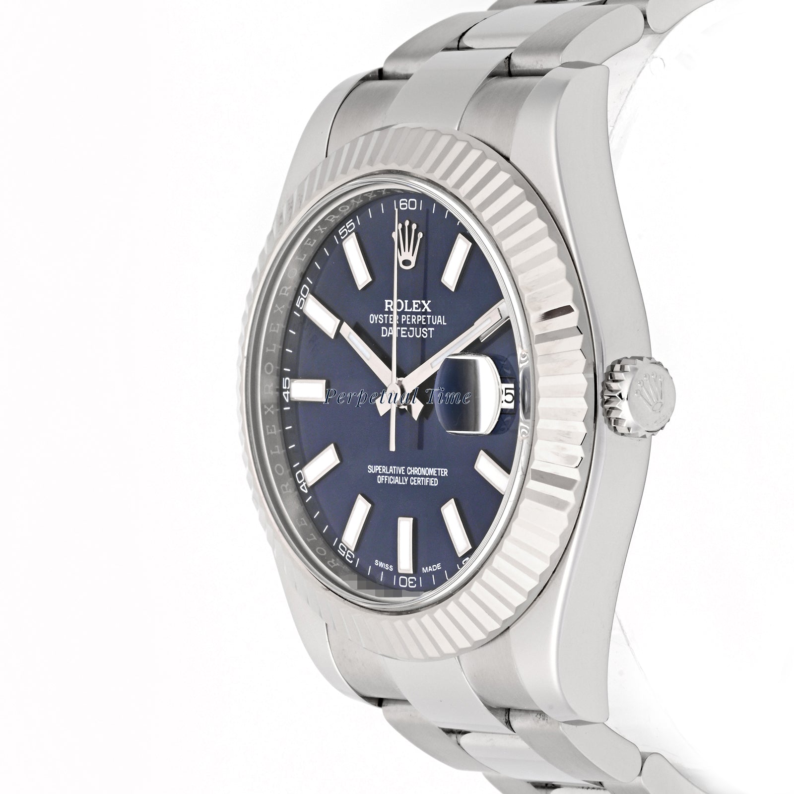 Rolex Datejust II Blue Stick Dial on Oyster band 116334 Card 2018