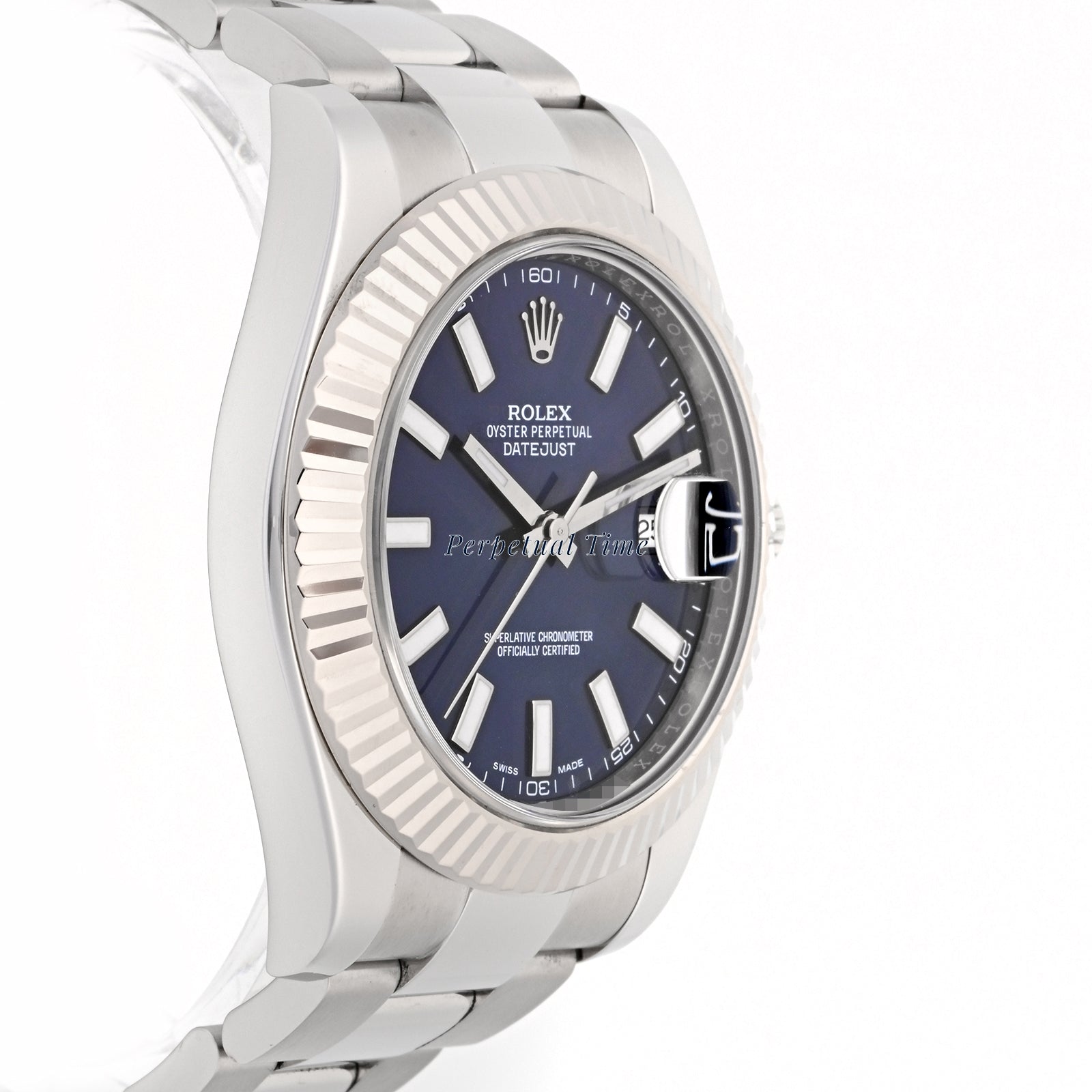 Rolex Datejust II Blue Stick Dial on Oyster band 116334 Card 2018