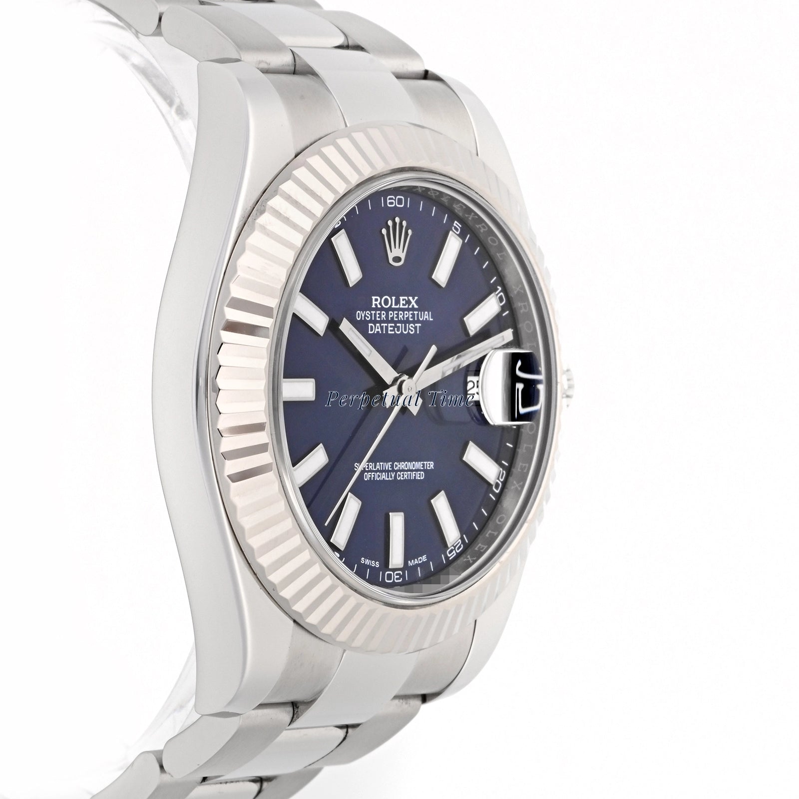 Rolex Datejust II 41mm Blue Stick Dial on Oyster 116334 Card 2018