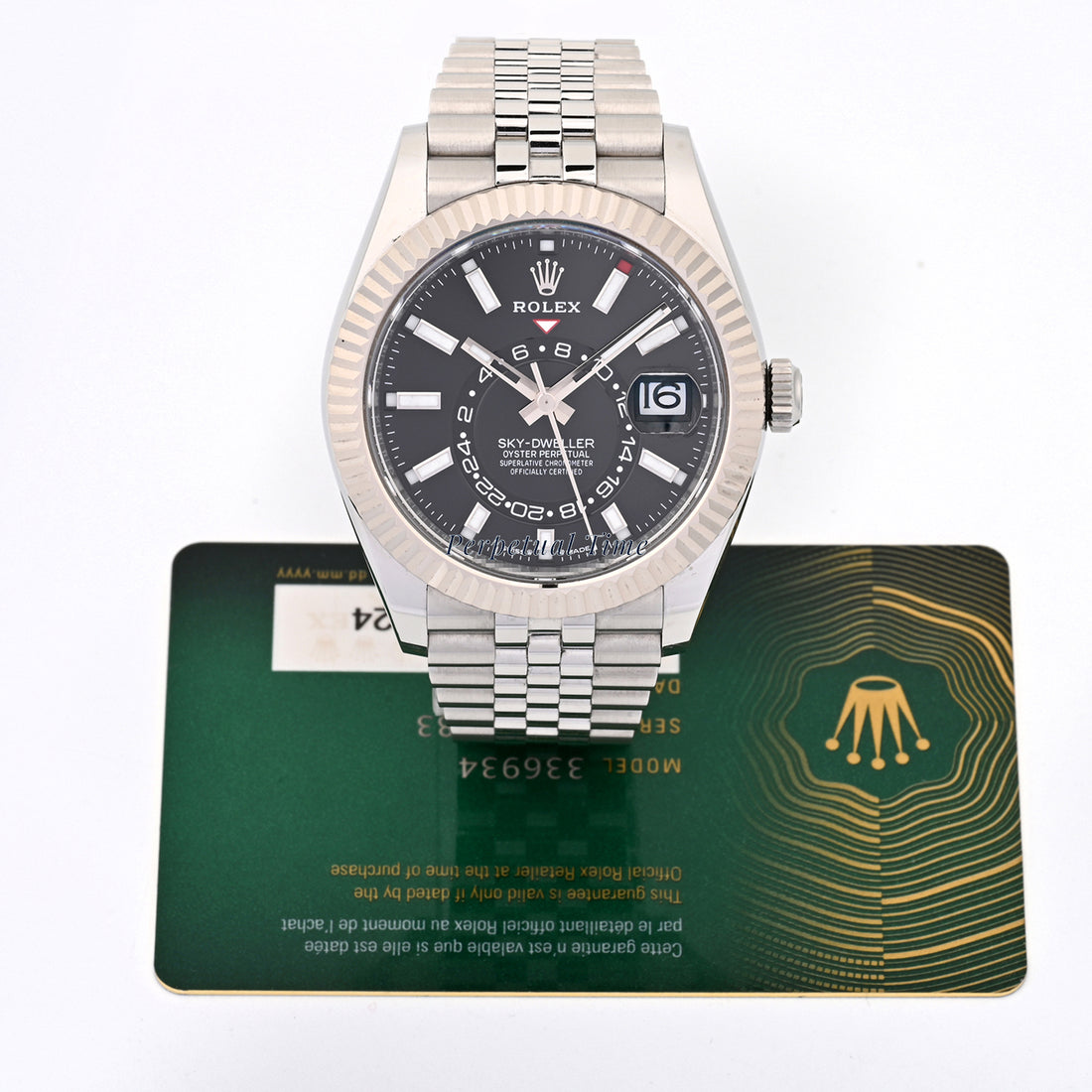Rolex SkyDweller Black Index Dial on Jubilee band 336934 Card 2024