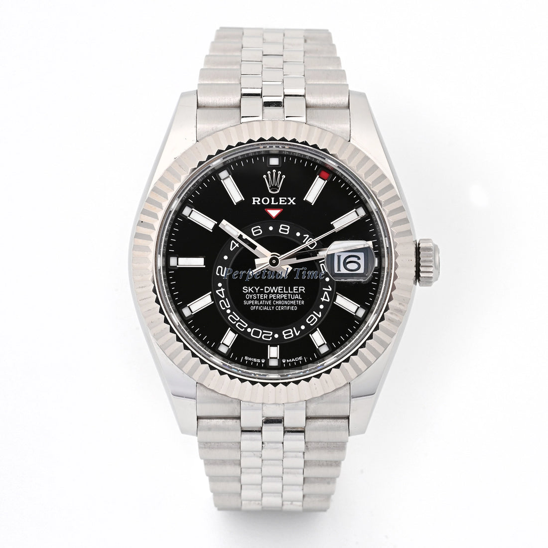 Rolex SkyDweller Stainless Steel Black Index Dial on Jubilee 336934 Card 2024