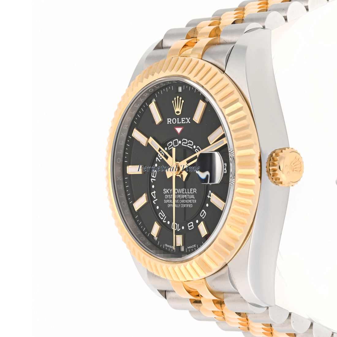 Rolex SkyDweller Two Tone Black Dial on Jubilee 326933 Card 2023