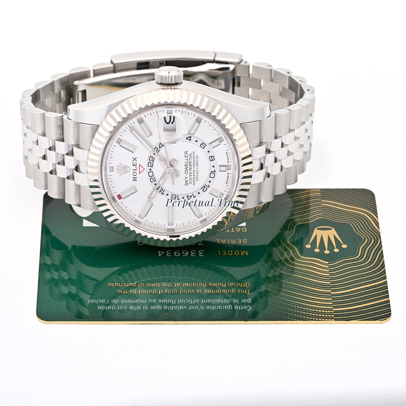 Rolex SkyDweller White Index Dial on Jubilee band 336934 Card 2025