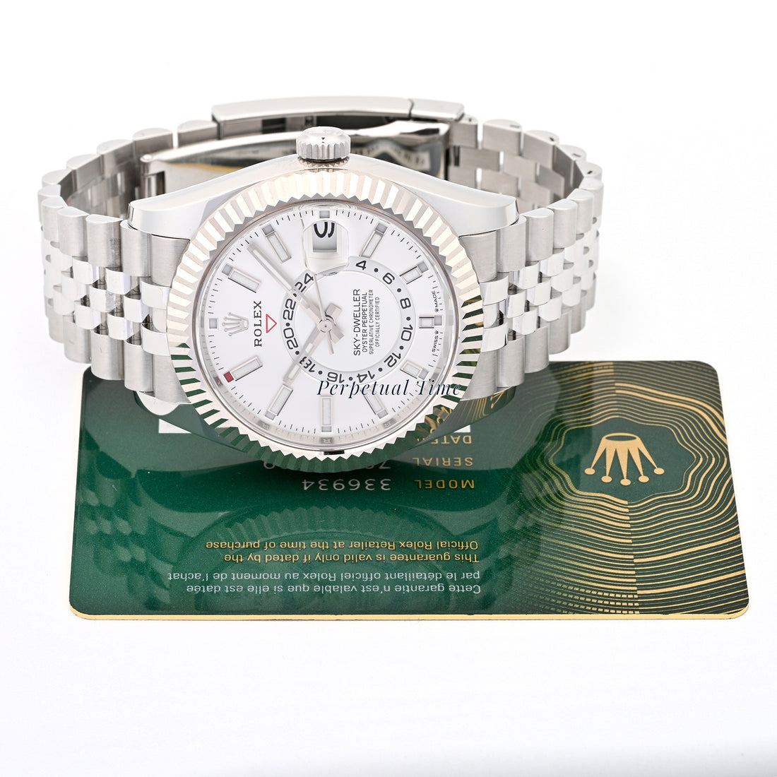 Rolex SkyDweller White Index Dial on Jubilee band 336934 Card 2025