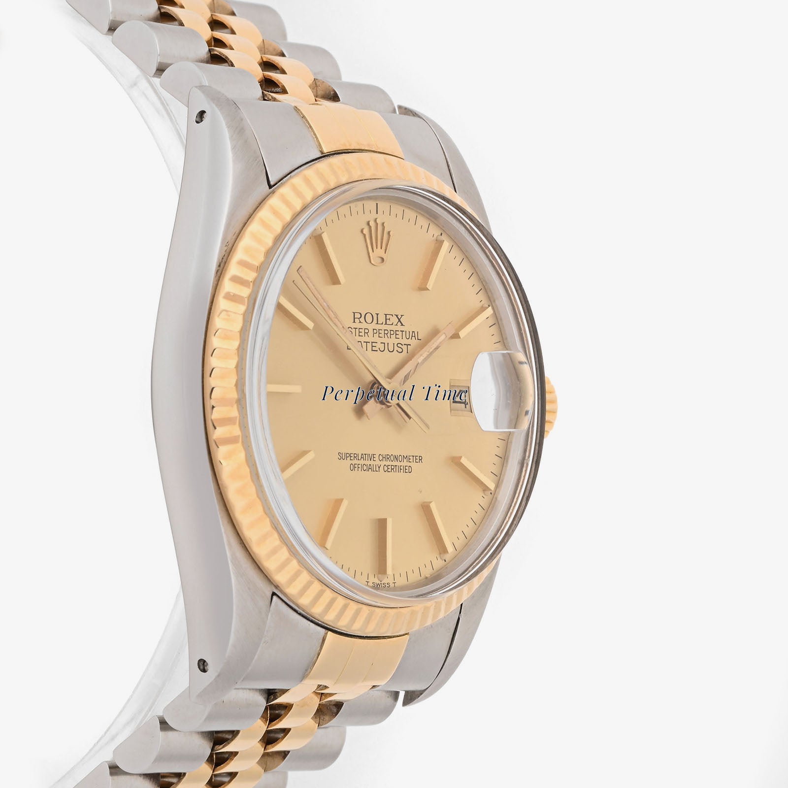 Rolex Datejust 36 Champagne Stick Dial on Jubilee band 16013 Papers 1993
