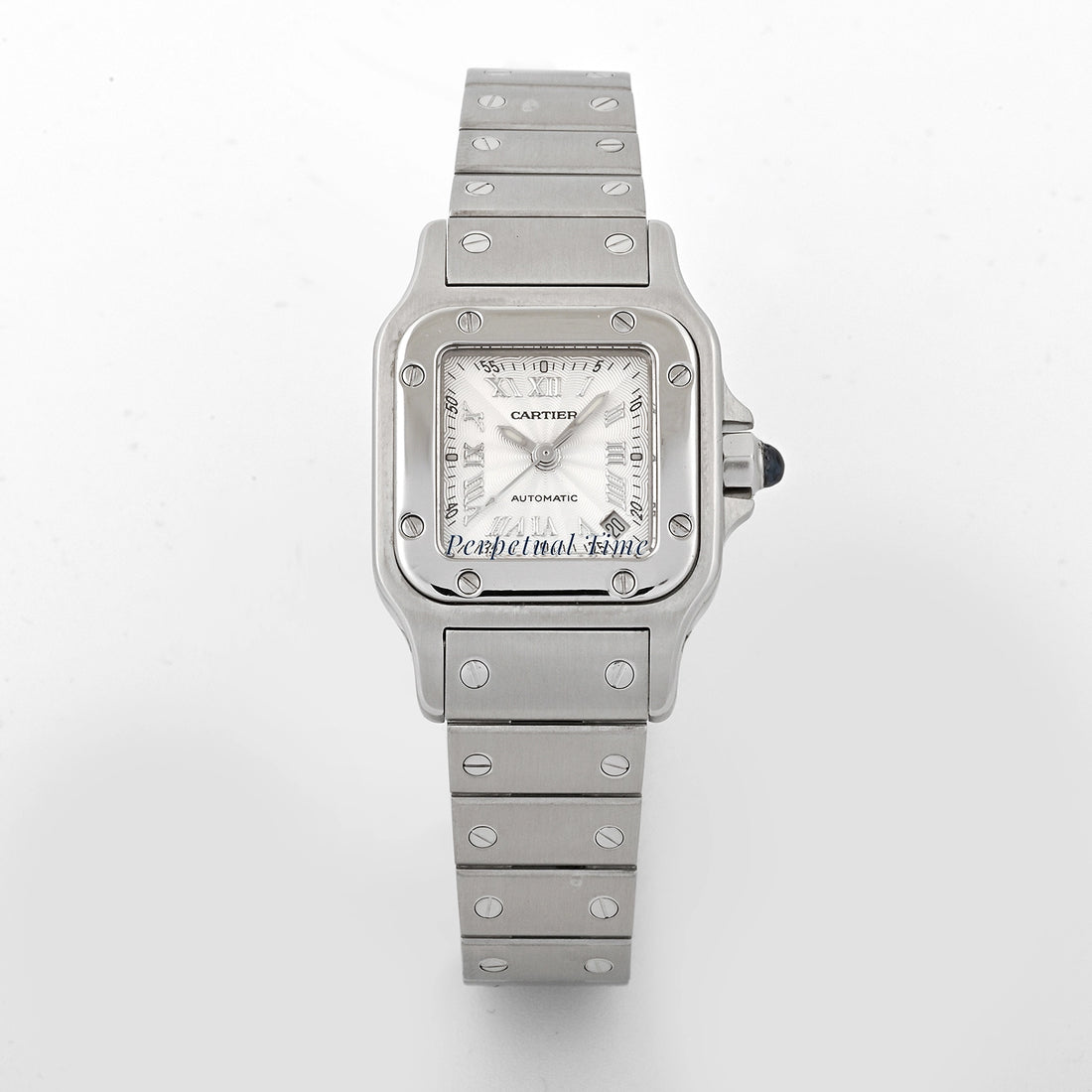 Cartier Santos Galbee Silver Roman Numeral Dial on Steel W20044D6