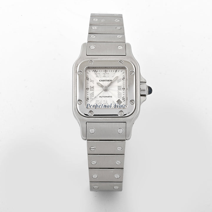 Cartier Santos Galbee Silver Roman Numeral Dial on Steel W20044D6