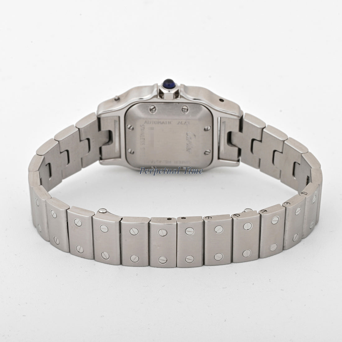 Cartier Santos Galbee Silver Roman Numeral Dial on Steel band W20044D6