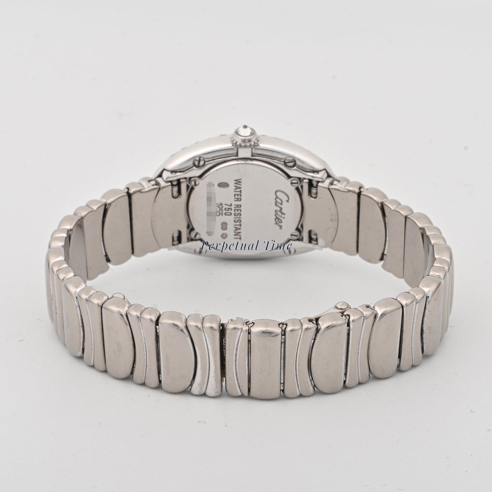Cartier Baignoire White Gold White Roman Dial on White Gold band w15133l2