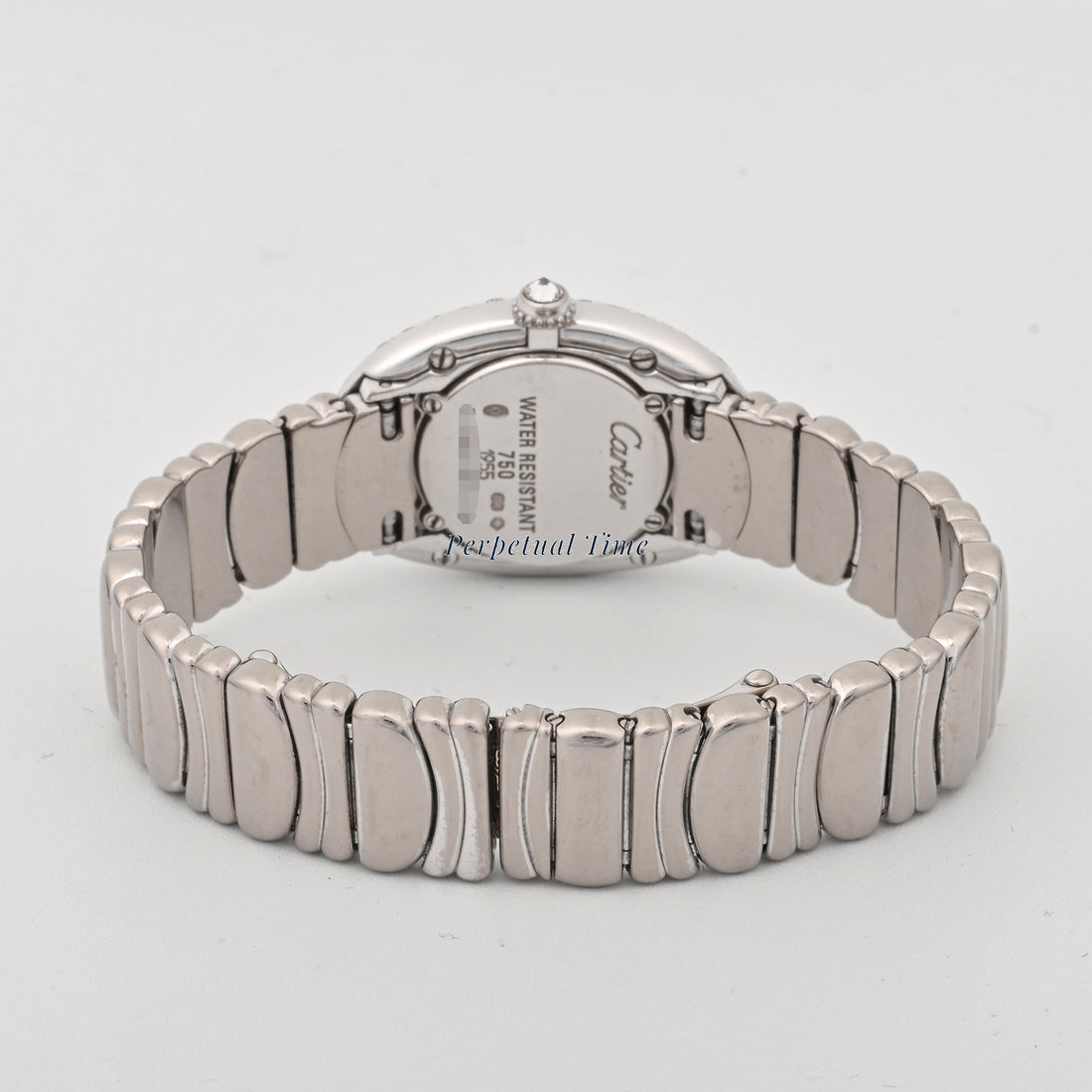 Cartier Baignoire White Gold White Roman Dial on White Gold band w15133l2