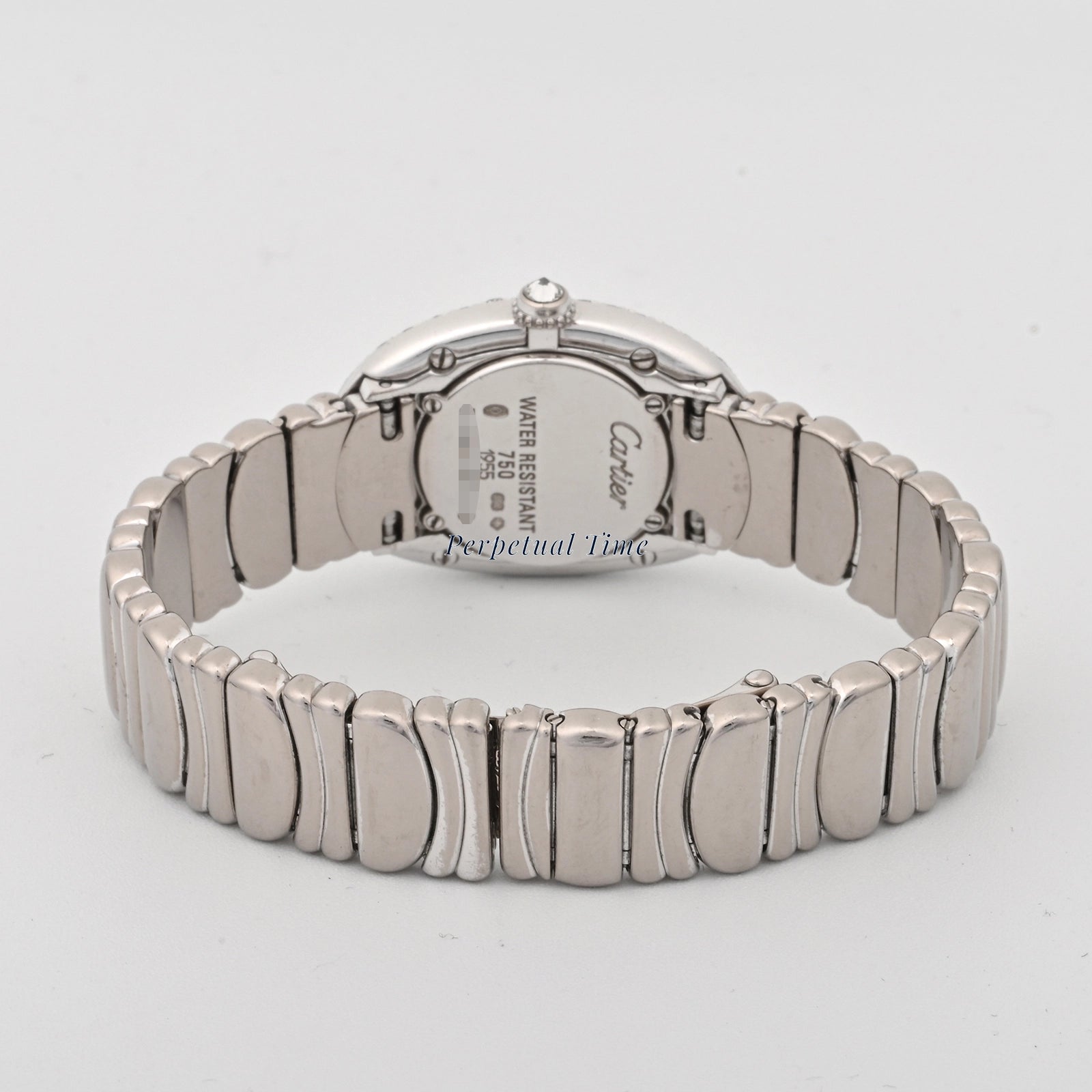 Cartier Baignoire White Gold White Roman Dial on White Gold w15133l2
