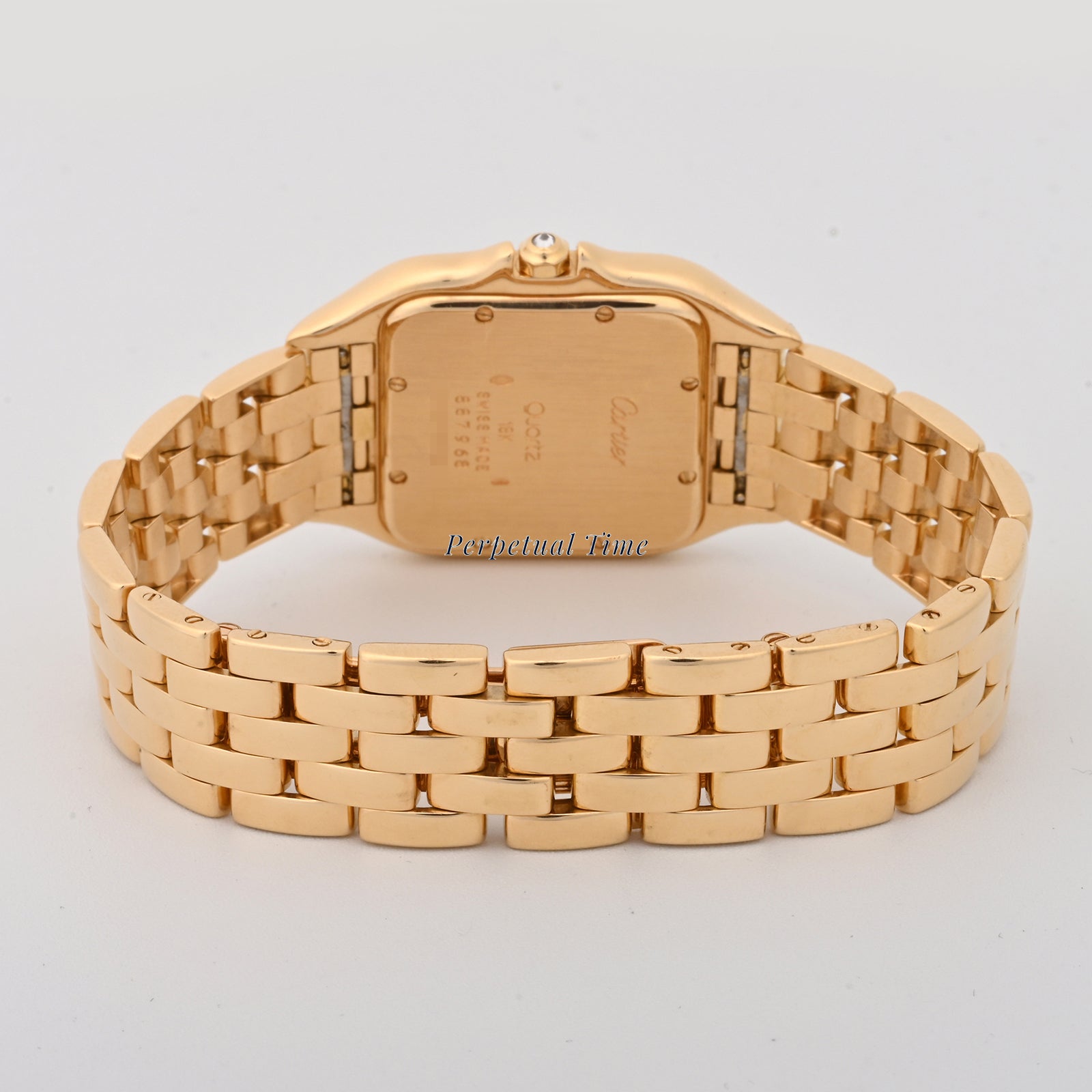 Cartier panthere jumbo yg white roman Dial on yellow gold band W25014b9