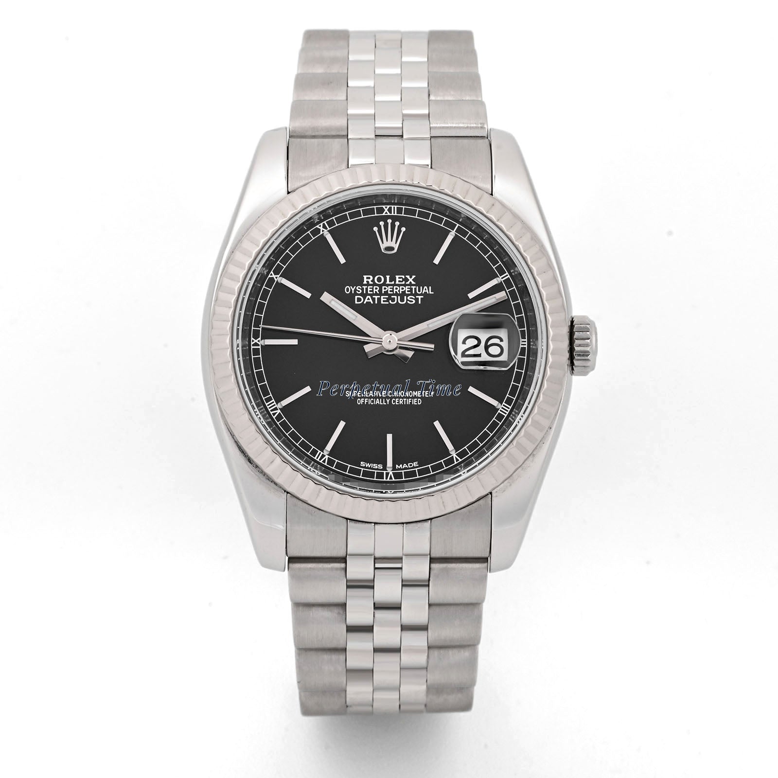Rolex Datejust 36 Black index Dial on Jubilee band 116234
