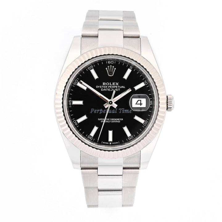 Rolex Datejust 41 Black Index Dial on Oyster 126334 Card 2022