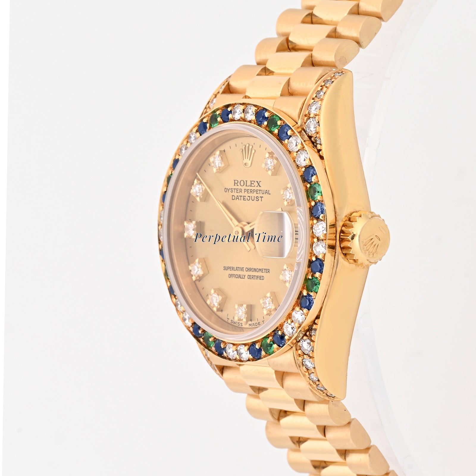 Rolex Datejust Lady President Champagne Diamond Dial on President band 69038