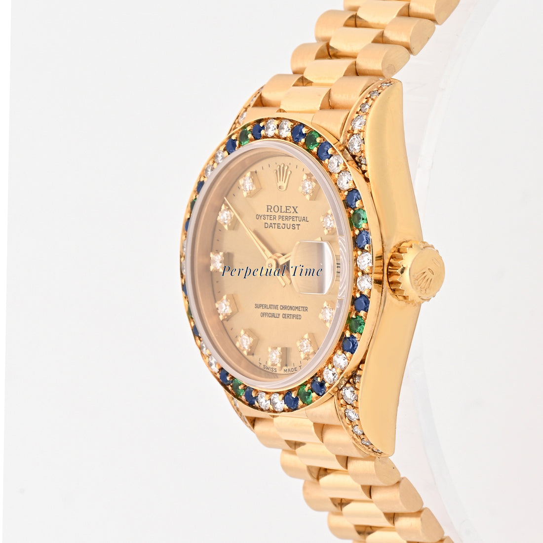 Rolex Datejust Lady President Champagne Diamond Dial on President band 69038