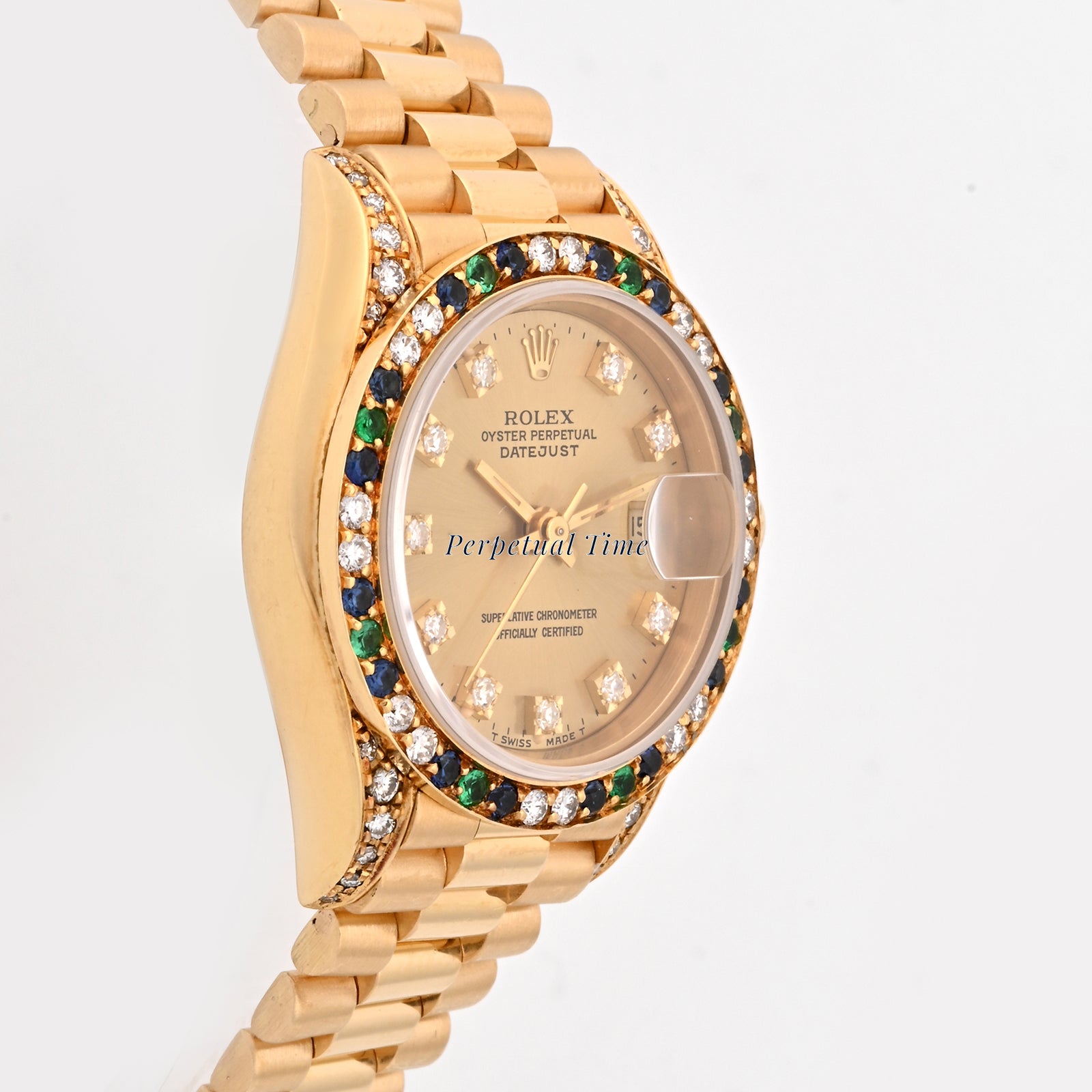 Rolex Datejust Lady President Champagne Diamond Dial on President band 69038