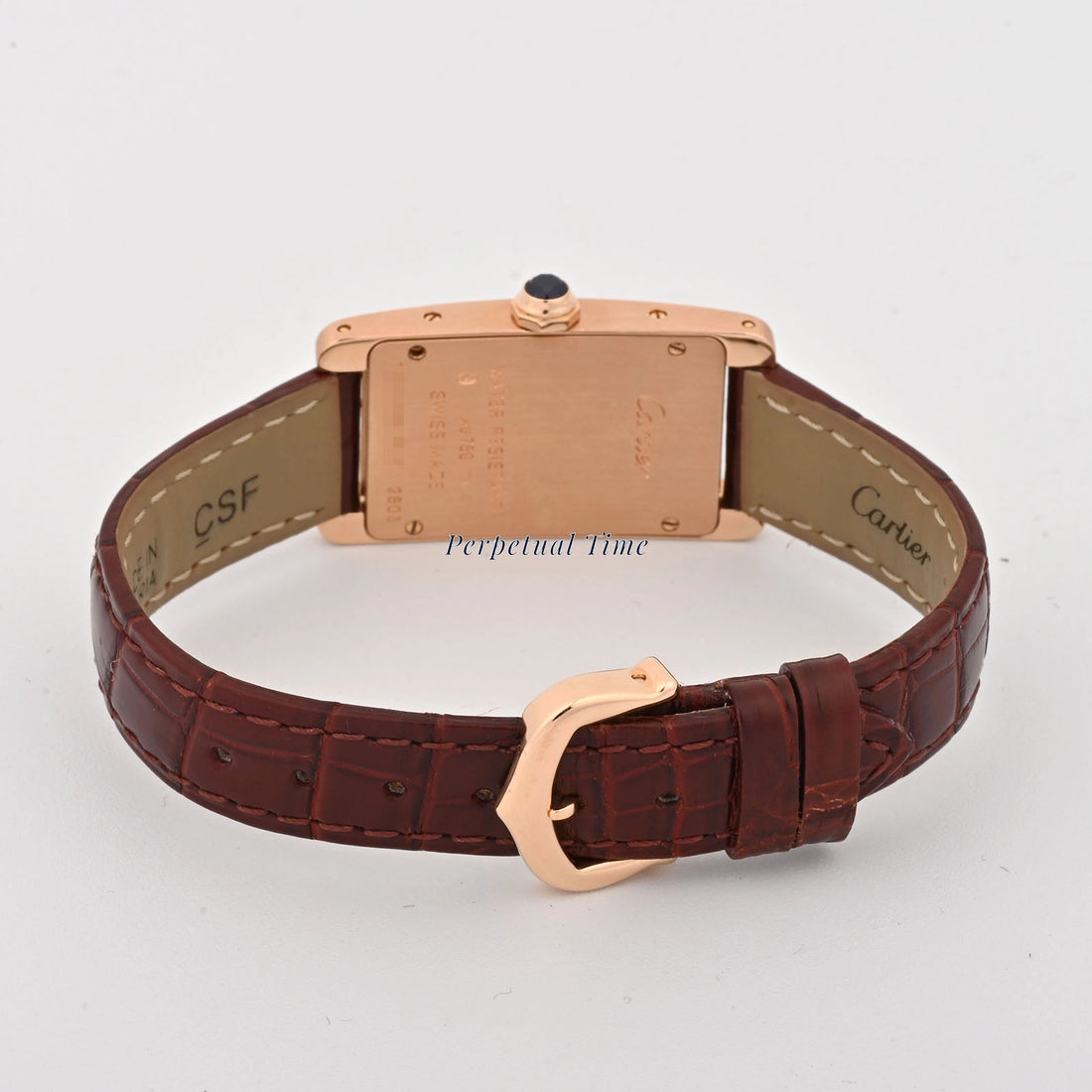 Cartier Tank Americaine Silver Roman Dial on Leather Strap W2607456