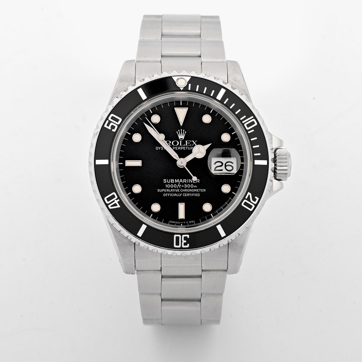 Rolex Submariner Date Black Dial 16610 on Oyster Band