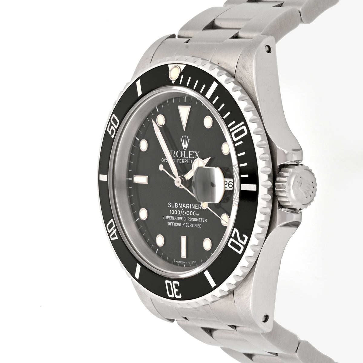 Rolex Submariner Date Black Dial 16610 on Oyster Band