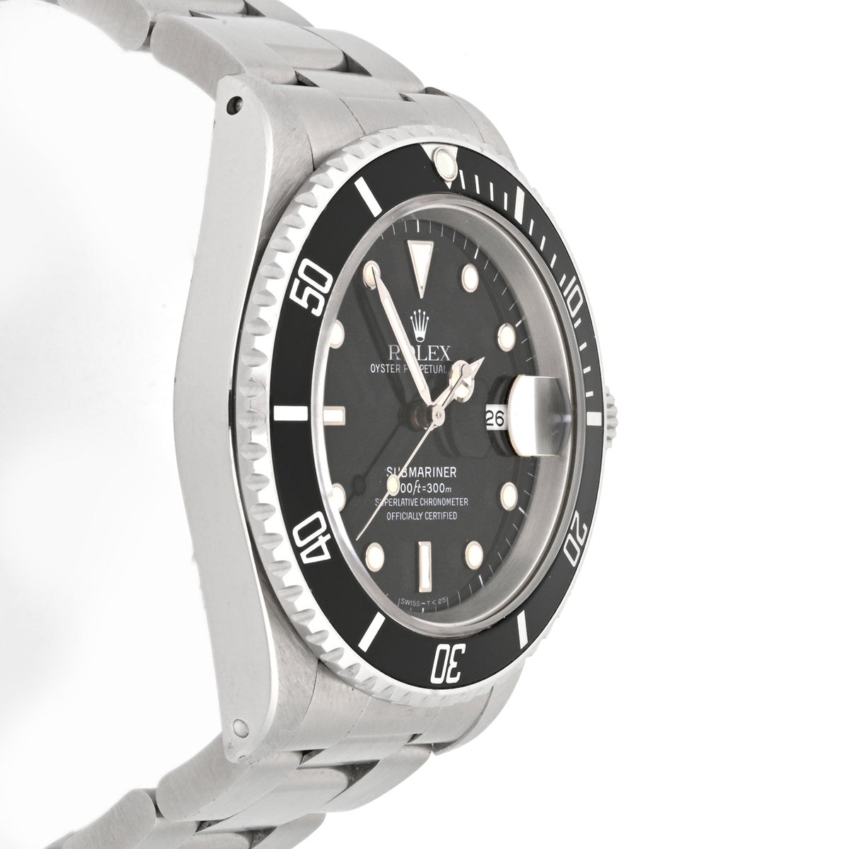 Rolex Submariner Date Black Dial 16610 on Oyster Band