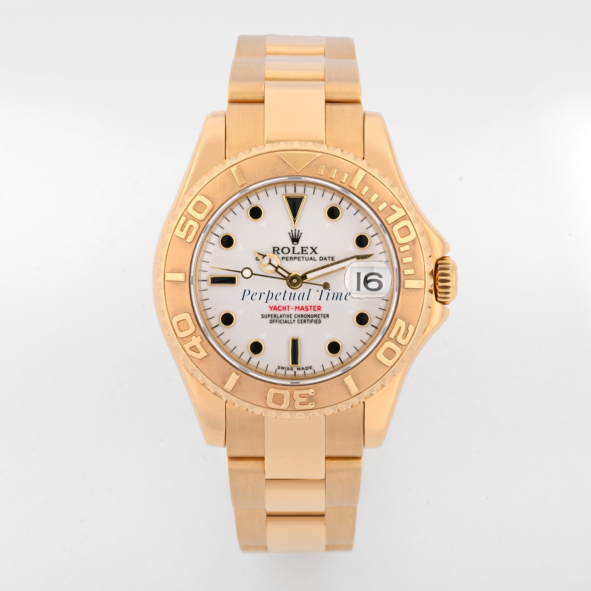 rolex Yacht Master white Dial on Oyster band 168628