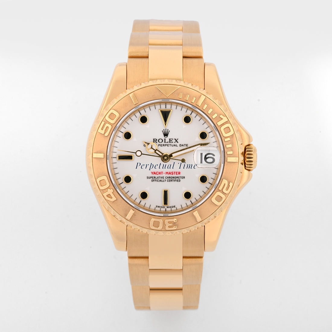 rolex Yacht Master white Dial on Oyster band 168628