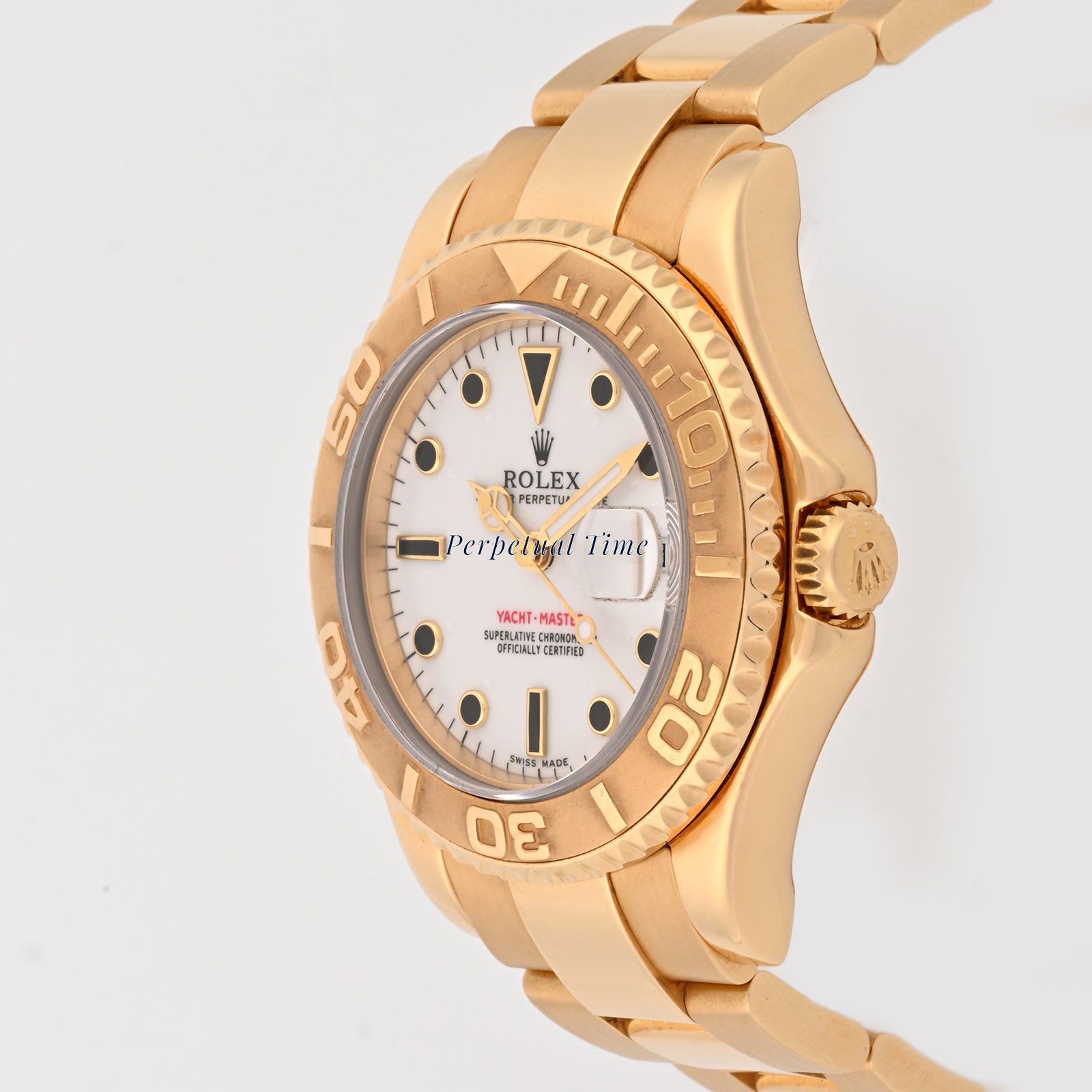 rolex Yacht Master white Dial on Oyster band 168628