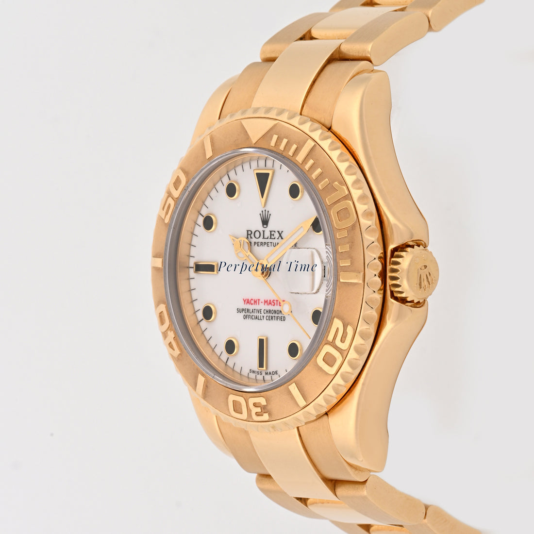 rolex Yacht Master white Dial on Oyster band 168628