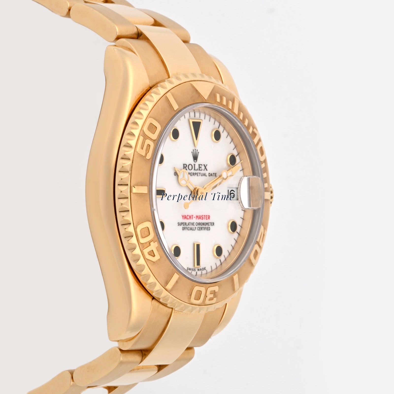 rolex Yacht Master white Dial on Oyster band 168628