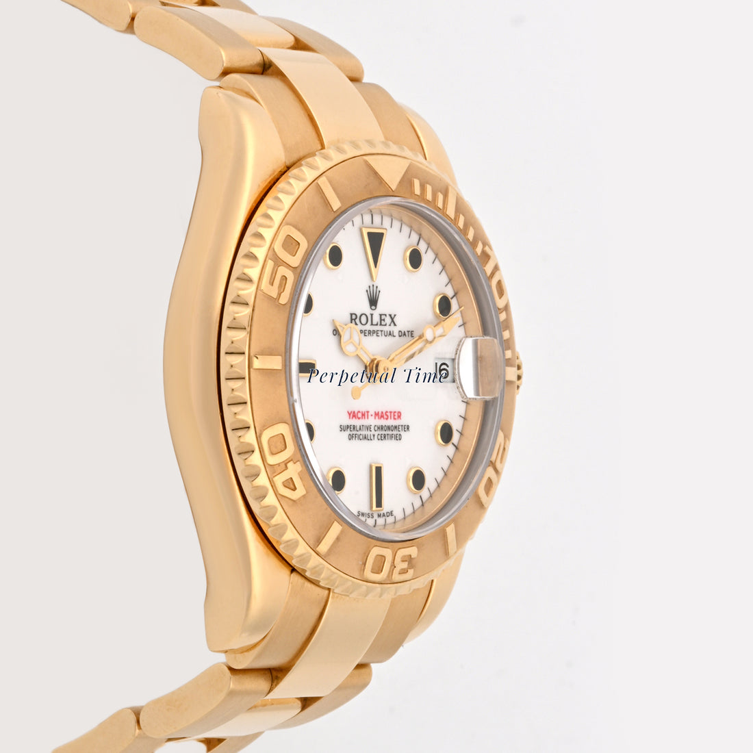 rolex Yacht Master white Dial on Oyster band 168628