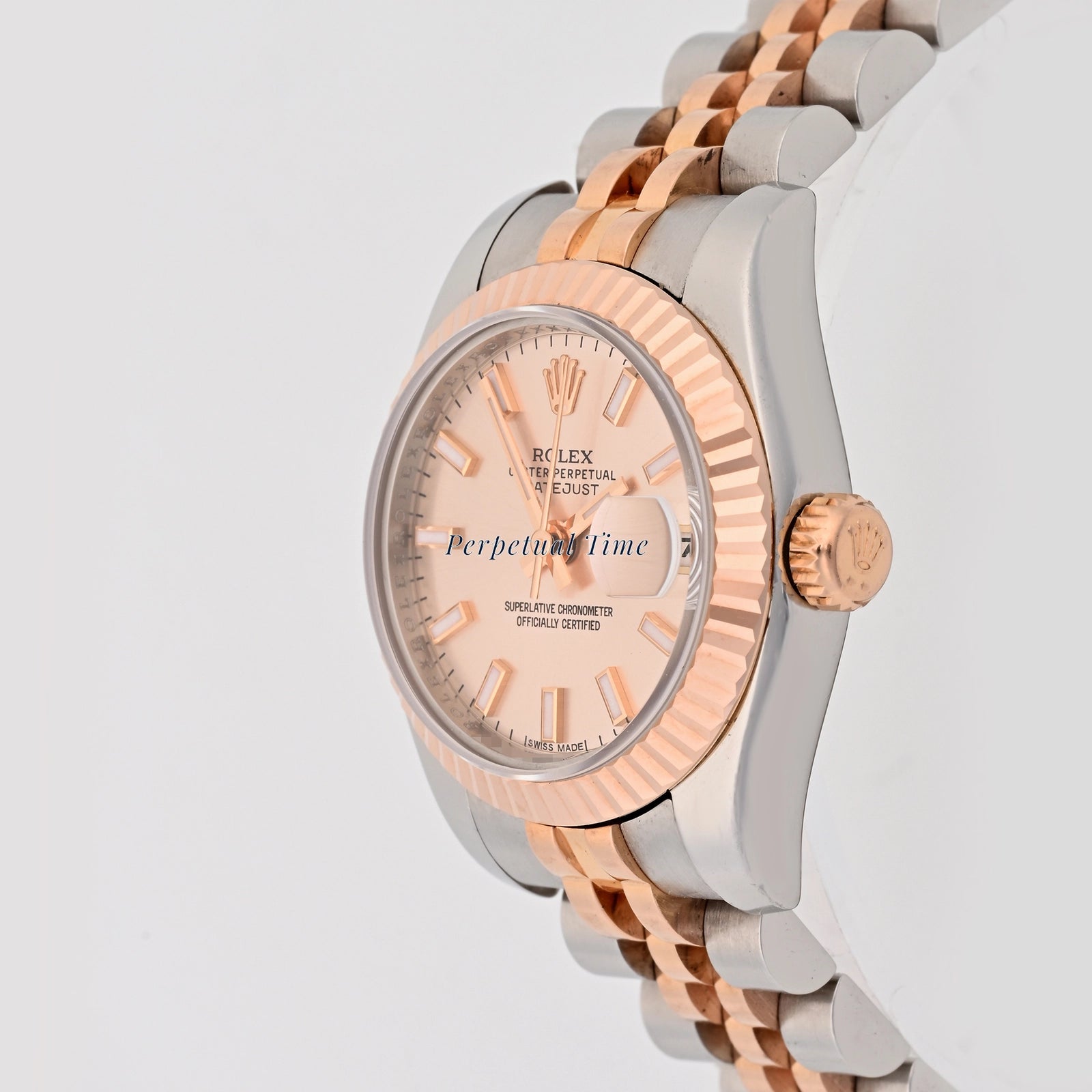 Rolex Datejust Lady Pink Stick Dial on Jubilee 179171 Card 2013