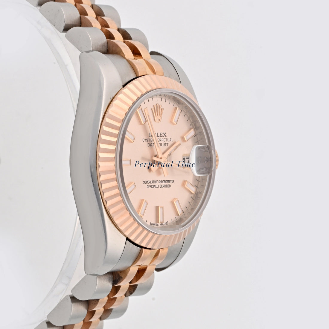 Rolex Datejust Lady Pink Stick Dial on Jubilee 179171 Card 2013