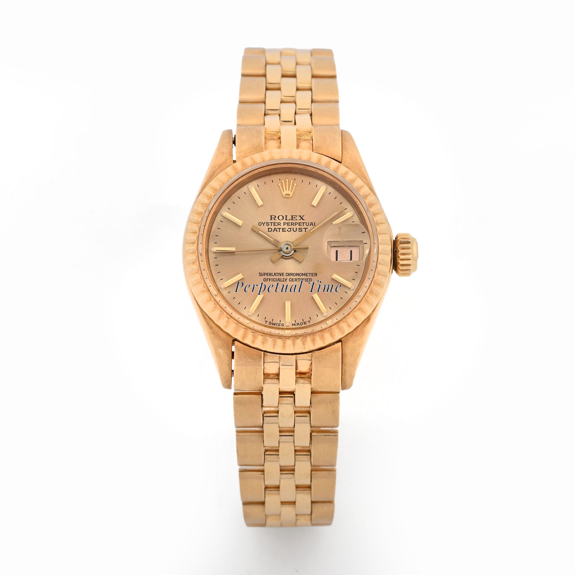 Rolex Ladies Datejust Champagne Stick Dial on jubilee band 6917