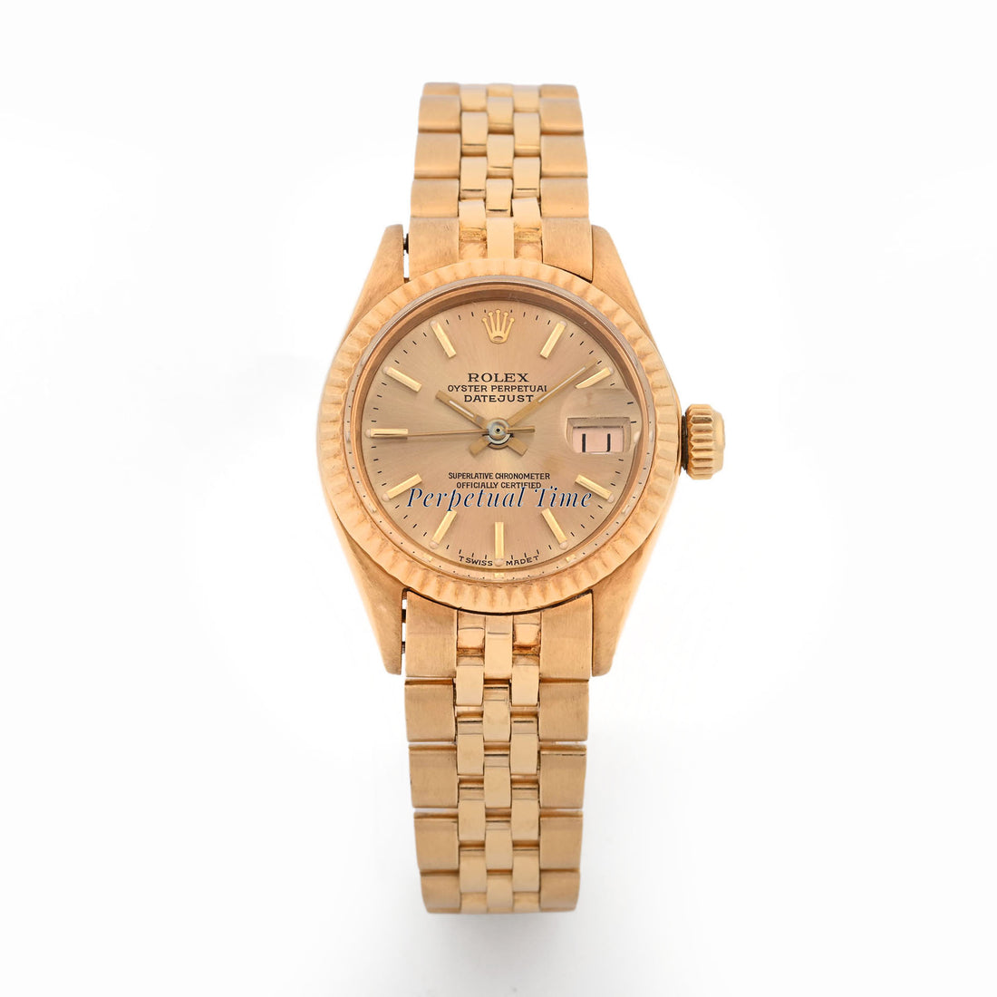 Rolex Ladies Datejust Champagne Stick Dial on jubilee band 6917