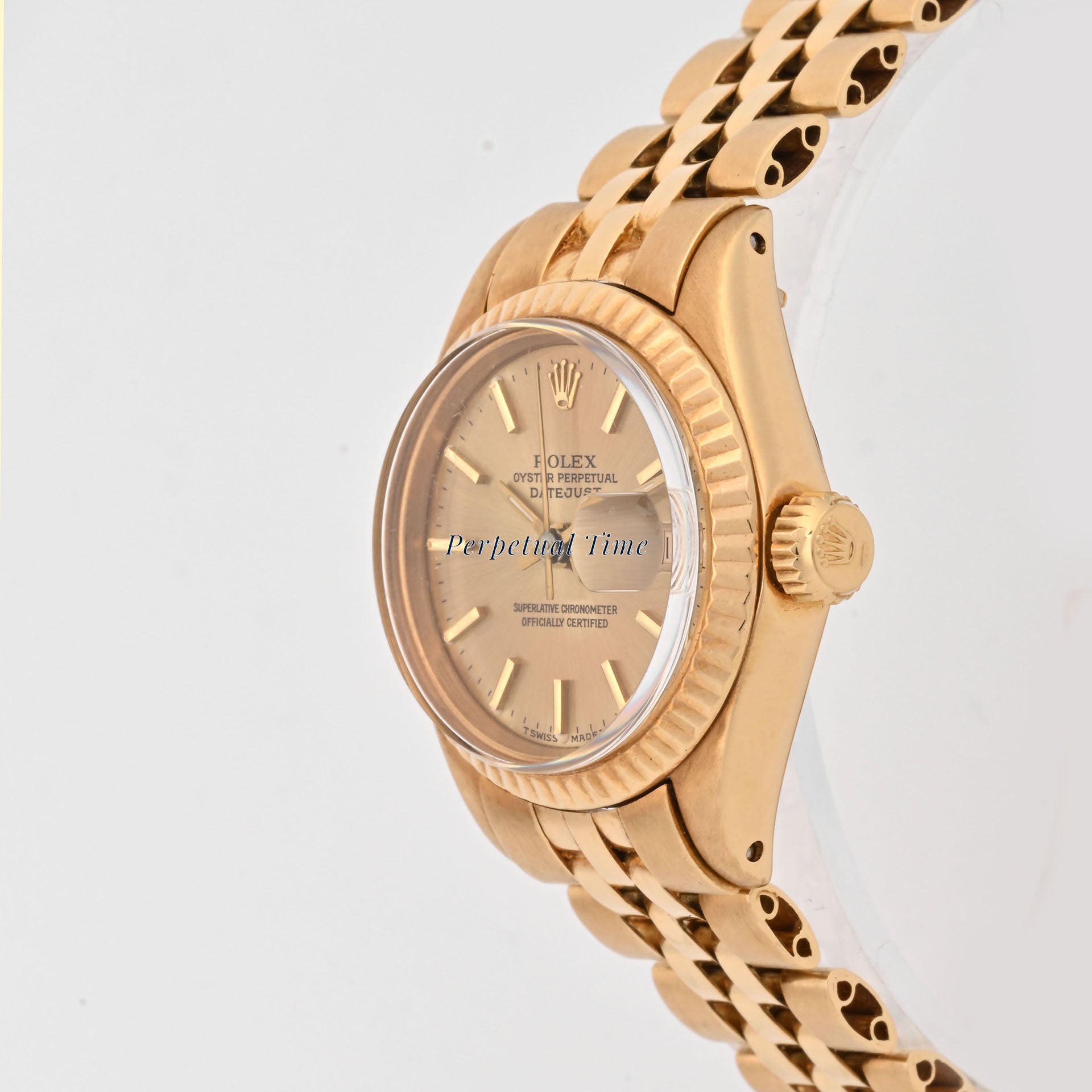 Rolex Ladies Datejust Champagne Stick Dial on jubilee band 6917
