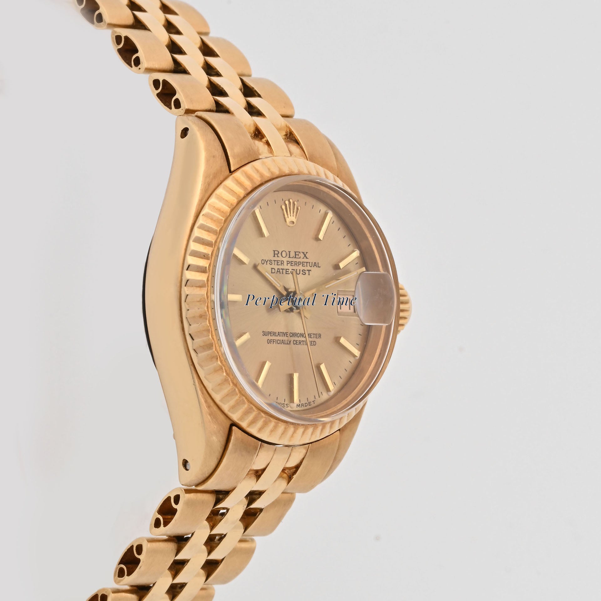 Rolex Ladies Datejust Champagne Stick Dial on jubilee band 6917