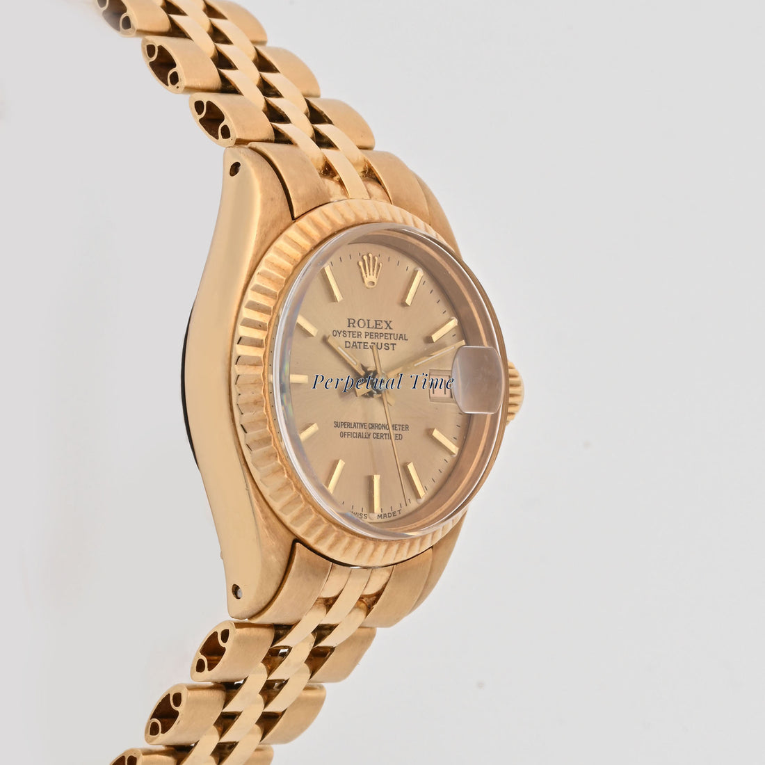 Rolex Ladies Datejust Champagne Stick Dial on jubilee band 6917