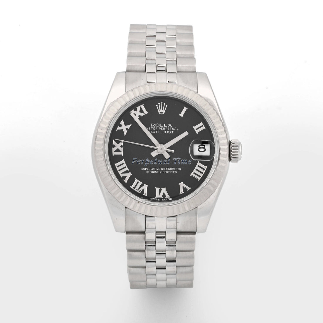 Rolex Datejust 31 Black Roman Dial on Jubilee 178274 Card 2010