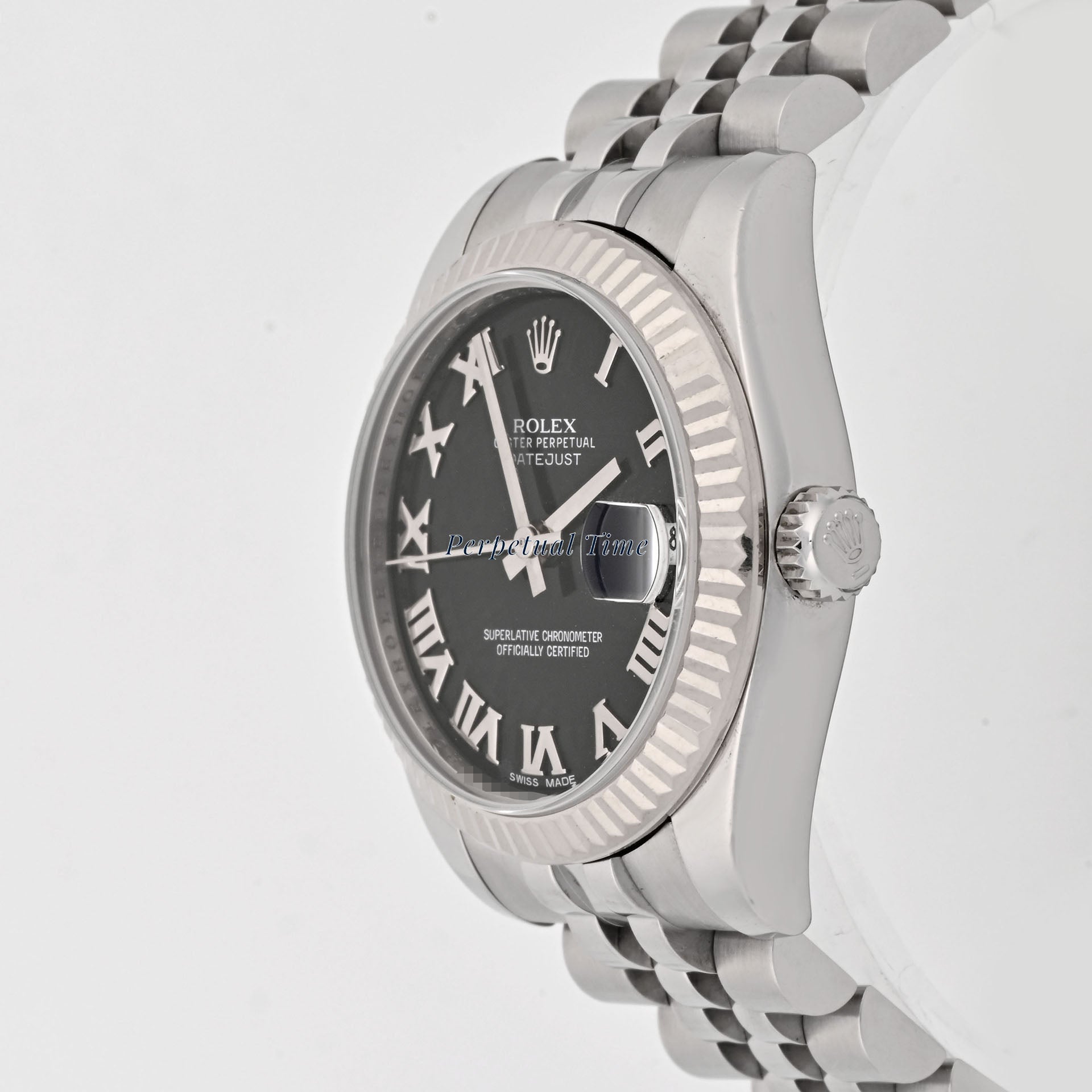Rolex Datejust 31 Black Roman Dial on Jubilee band 178274 Card 2010