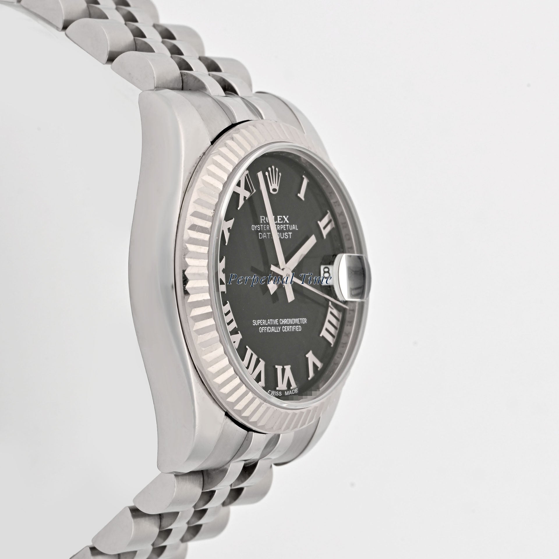 Rolex Datejust 31 Black Roman Dial on Jubilee band 178274 Card 2010