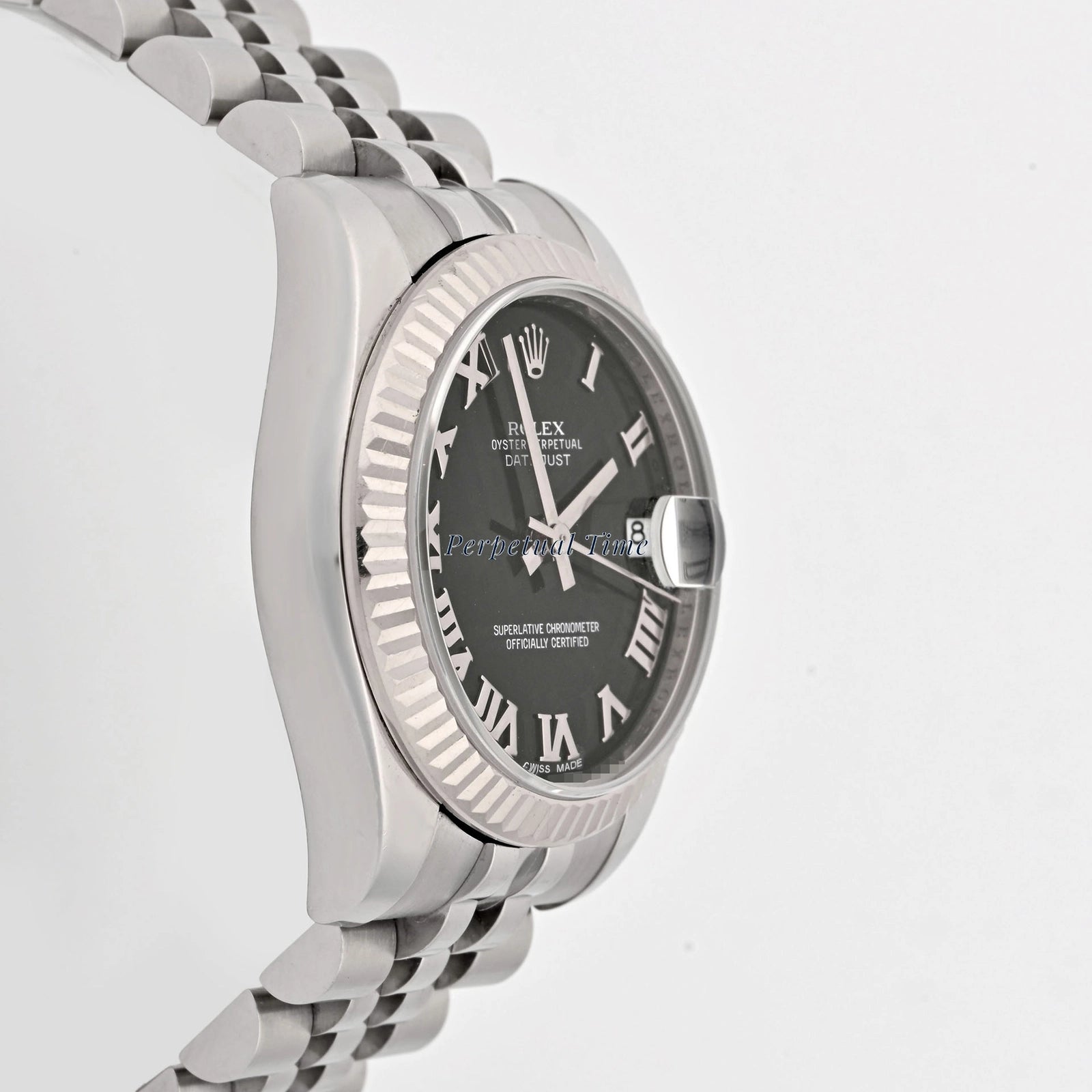Rolex Datejust 31 Black Roman Dial on Jubilee 178274 Card 2010