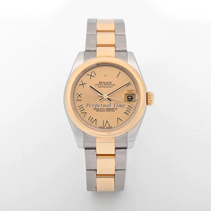 Rolex Datejust 31 Champagne Roman Dial on Oyster 178243