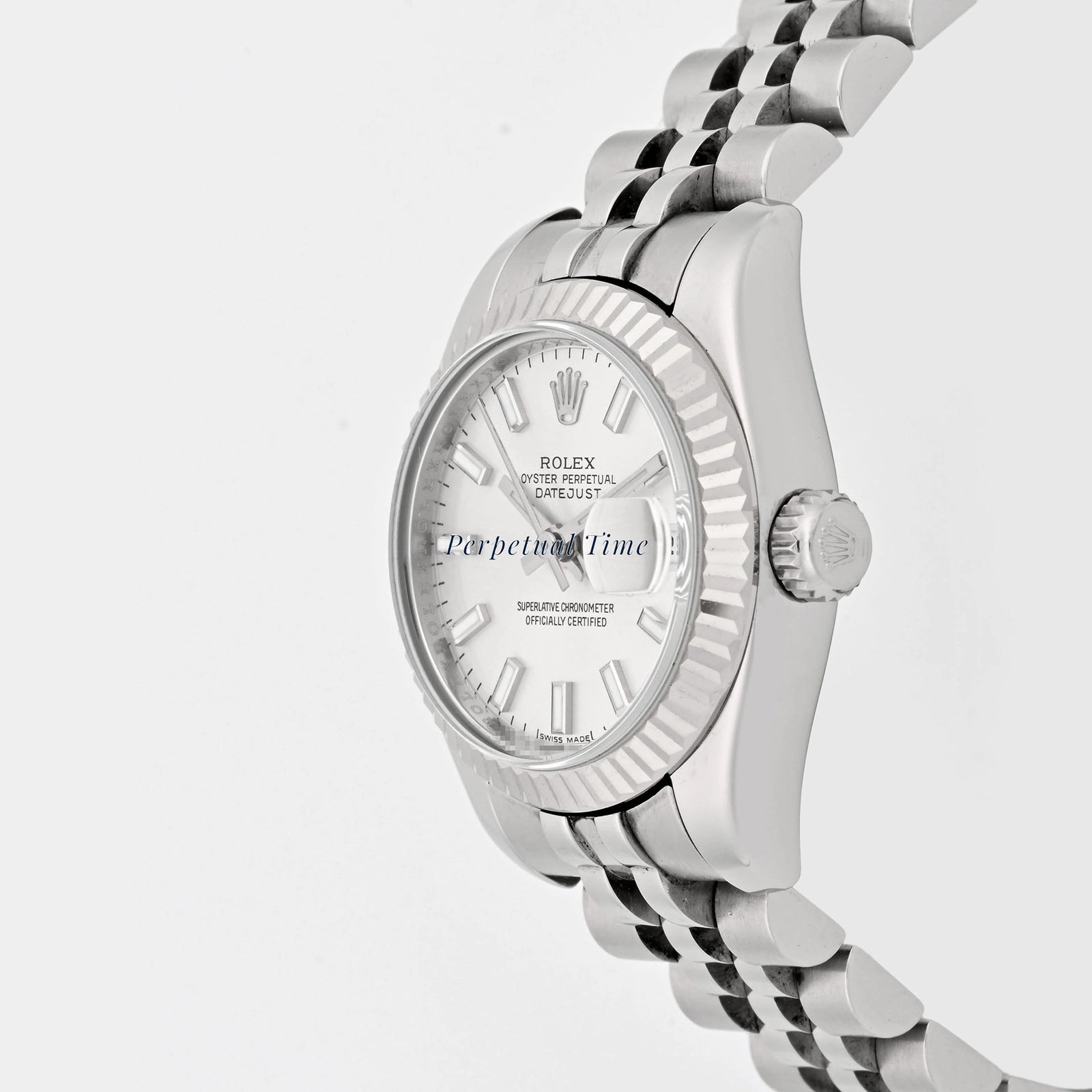 Rolex Datejust Lady Silver Stick Dial on Jubilee 179174
