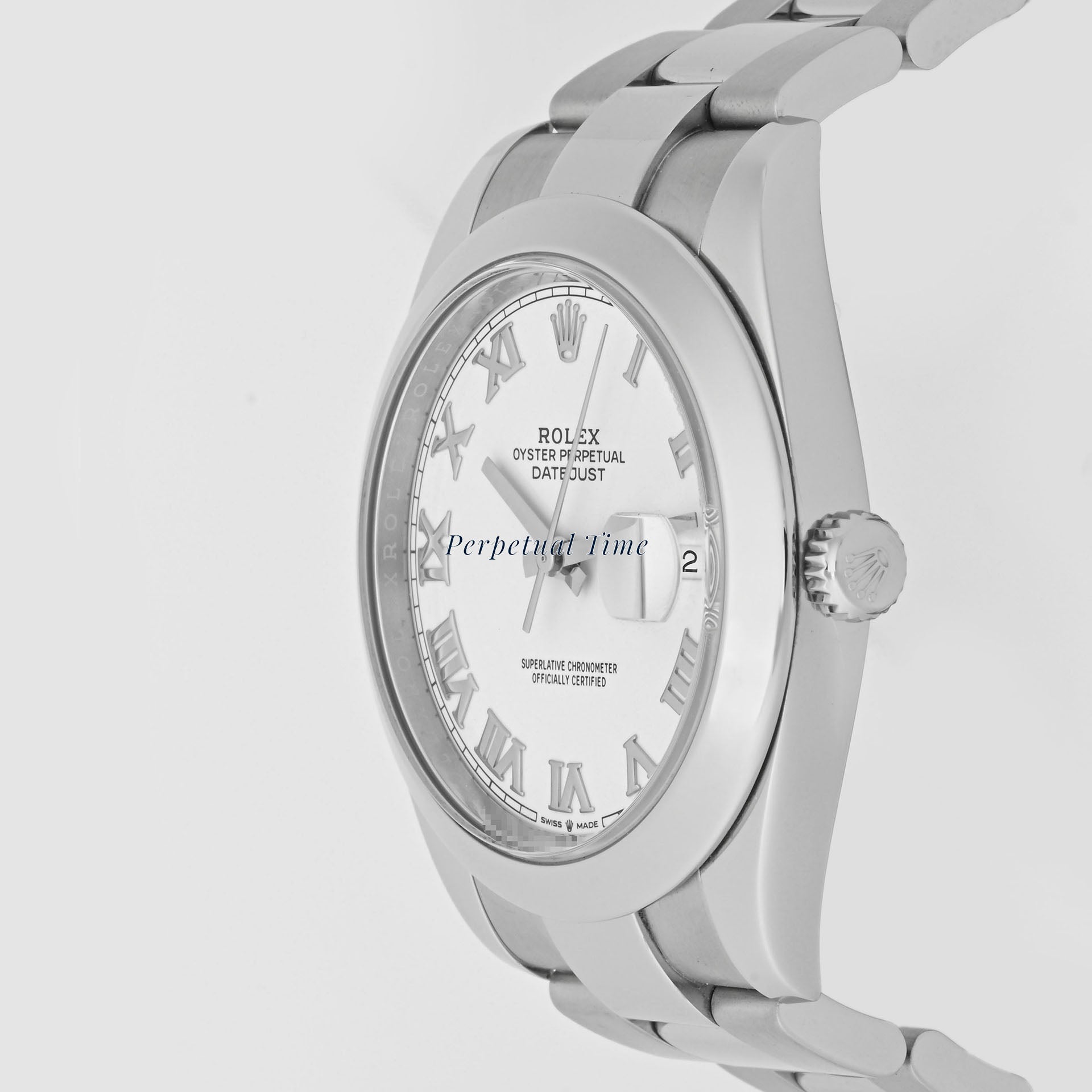 Rolex Datejust 41 White Roman Dial on Oyster band 126300 Card 2020