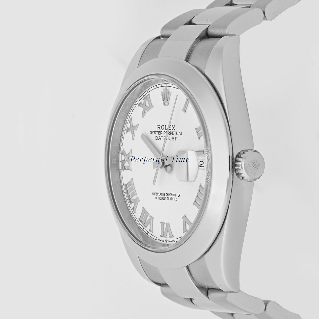 Rolex Datejust 41 White Roman Dial on Oyster band 126300 Card 2020